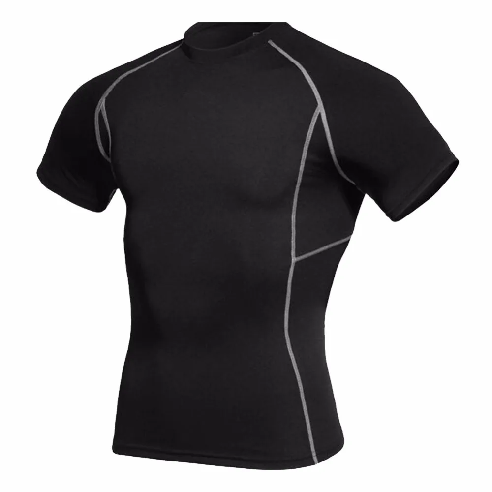 

Summer Mens Compression Mens Quick Dry Wear Under Base Layer Tops Tight Short Sleeve Sports T-Shirts