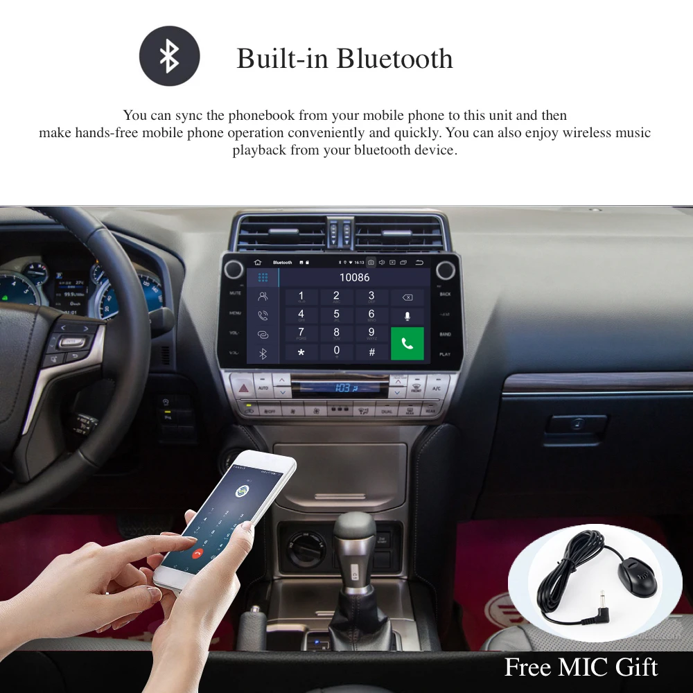 Sale Android 9.0 Car Radio 2 Din GPS Navi for Toyota prado 2018 2019 canbus PX6 DSP IPS HDMI output 4Gb+64Gb RDS WIFI RDS USB carplay 1