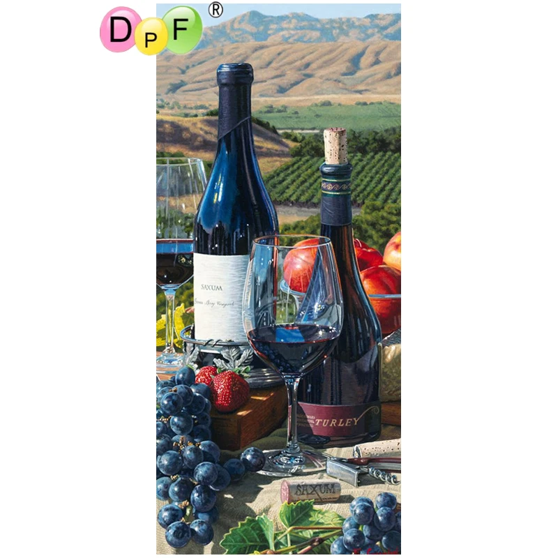 

DPF DIY Outdoor wine 5D diamond mosaic square diamond embroidery home decor diamond painting cross stitch crafts wall painting