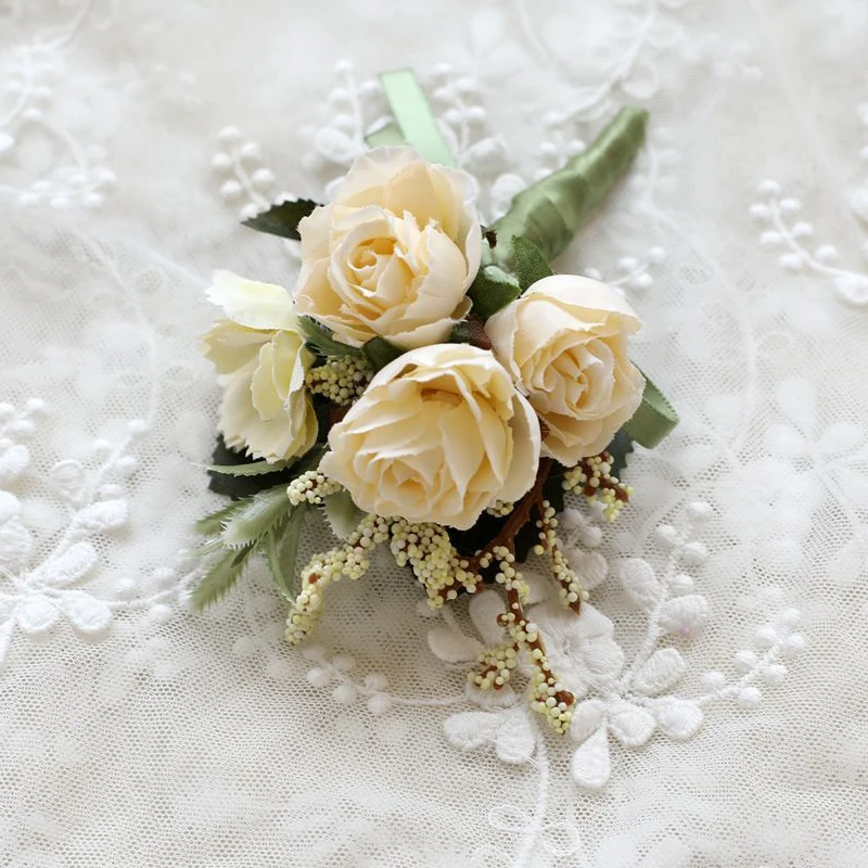 Корсаж-бутоньерка для жениха ручной работы свадебные корсажи для запястья невесты подружки невесты цветы лаванды корсажные броши
