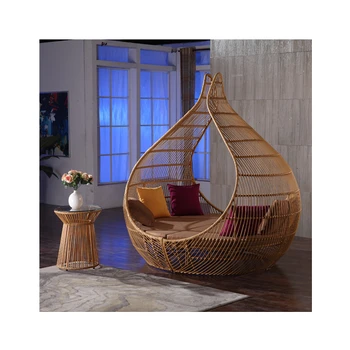 

Factory outlets cheap Unique design comfortable garden furniture large sun bed rattan table