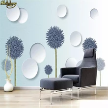 Best Price beibehang Custom 3d wallpaper mural simple modern light blue dandelion circle 3D solid background wall papers home decor Best Price beibehang Custom 3d wallpaper mural simple modern light blue dandelion circle 3D solid background wall papers home decor