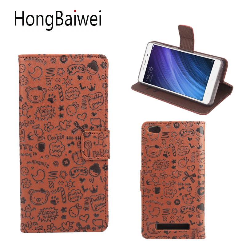 

HongBaiwei for Xiaomi Redmi 4A Case Cover Leather Wallet Card Holder Flip Cute Pink Phone Bag Case for Xiaomi Redmi 4A