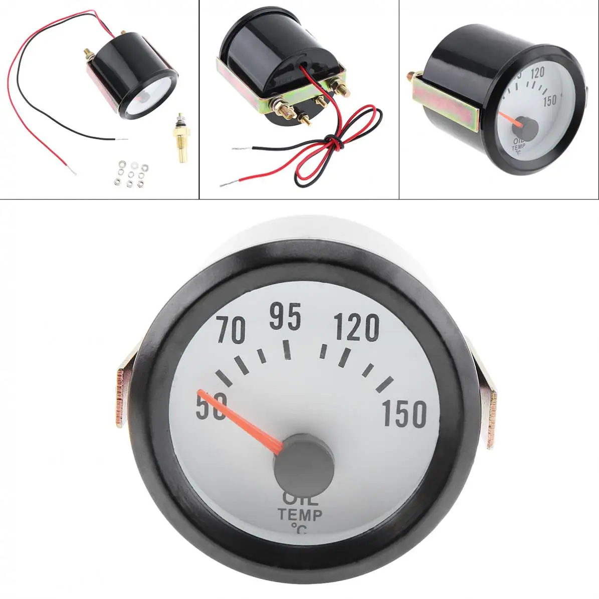 

6035BL 2" 52mm Blue LED 12V 50~150 Celsius Degree Car Oil Temperature Meter Gauge with Sensor for Car / Boat / Truck / ATV