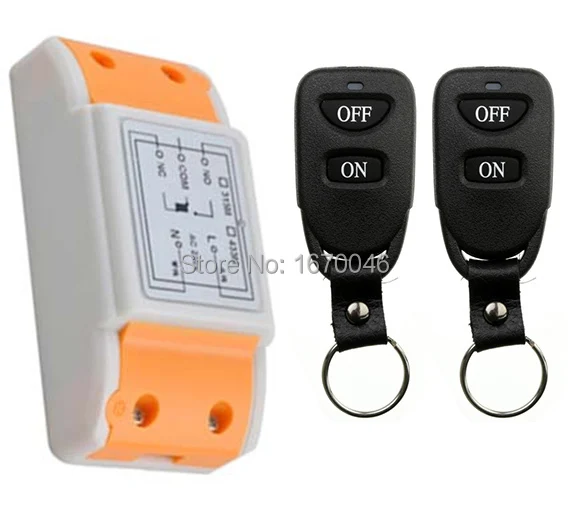 

NEW AC220V 1CH 10A Remote Control Light Switch teleswitch Relay Output Radio Receiver Module and 2 pcs Belt buckle Transmitter
