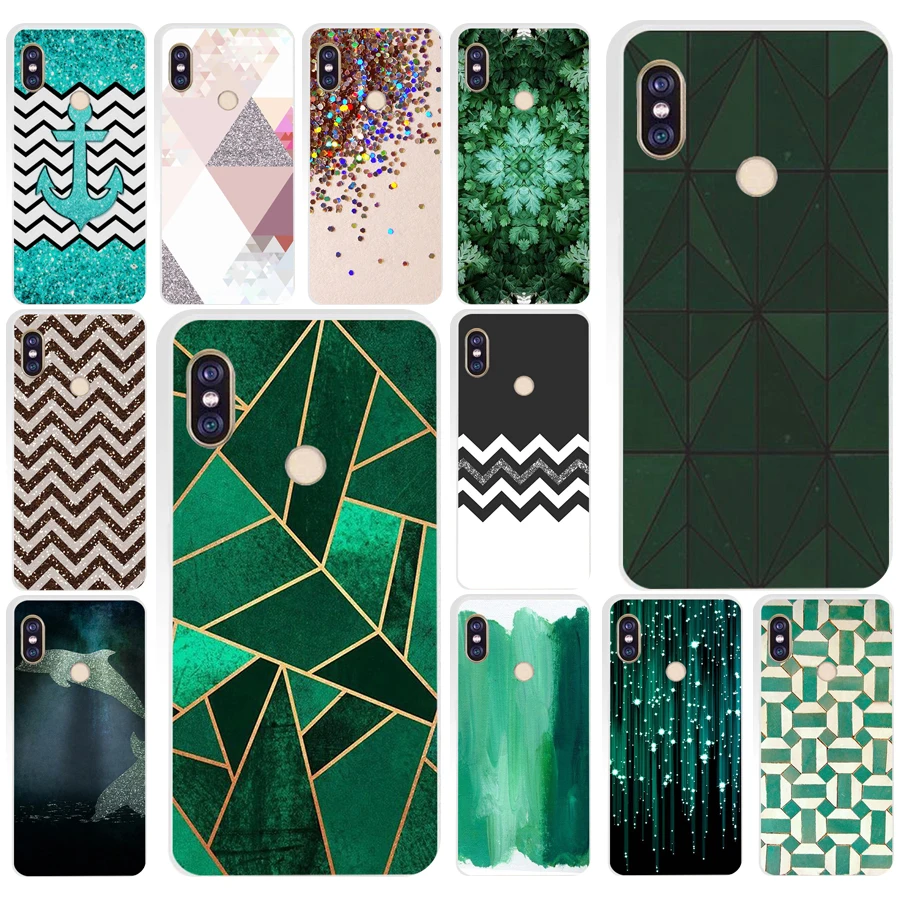 

171AQ Beautiful Emerald Green glitter Soft Silicone Tpu Cover phone Case for xiaomi redmi 6 pro note 6 pro 5 plus 4 4x mi 8