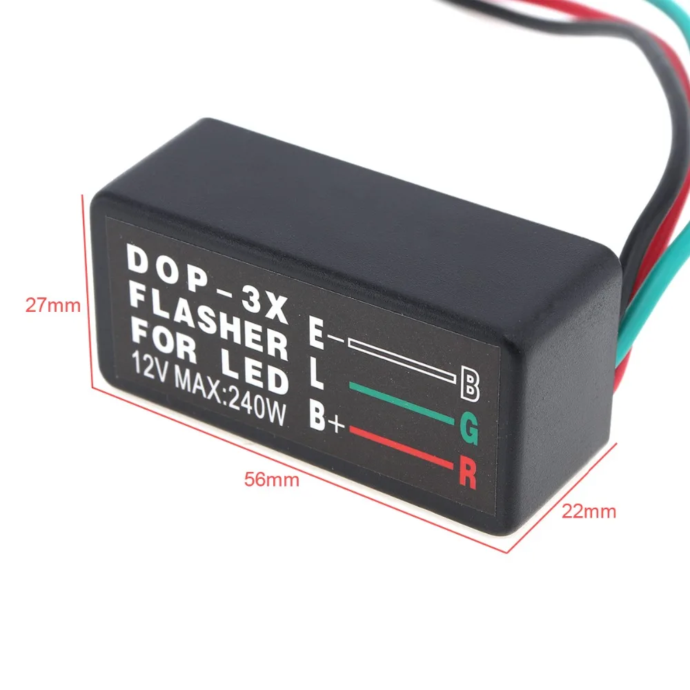 

2Pcs DC 12V DOP-3X LED Turn Signal Light Flasher Blinker Relay Flash Strobe Controller Flasher Module for Car/Motorcycle/ATV
