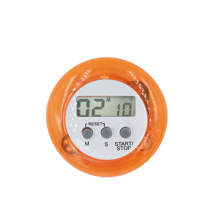 Цифровой кухонный таймер с ЖК-дисплеем для приготовления пищи круглый Таймер в форме повара обратный отсчет будильник регулярные напоминания скидка 20 - Цвет: orange