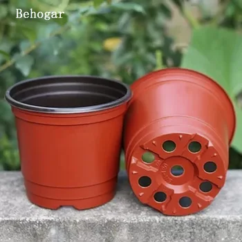 

Behogar 50Pc Plastic Flower Pots Planters Double Color Garden Nursery Pots Container for Growing Herbs Smaller Annual Vegetable