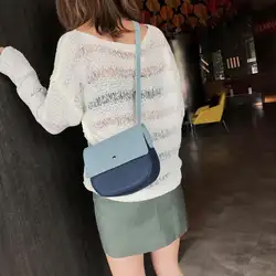 Простая модная женская сумка через плечо с застежкой, Женская цветная сумка на плечо, Корейская кожаная повседневная большая сумка через