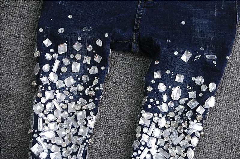 Женские хлопковые эластичные брюки-карандаш с бриллиантами, Новое поступление