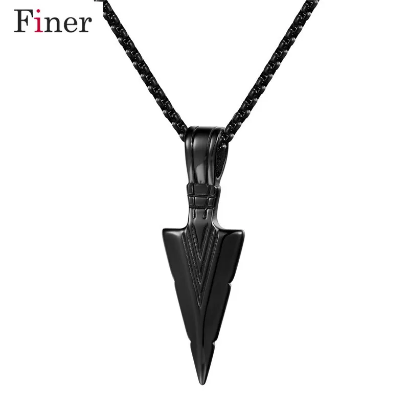 

Punk Male Jewelry Stainless Steel Necklace Spear Shape Pendant Necklaces & Pendants For Male Party Mens Jewelry Gifts