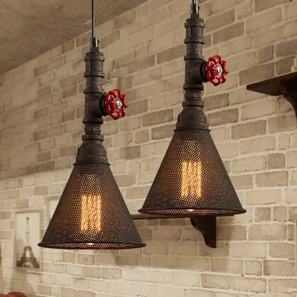 

Hot Sale Iron Water Pipe Pendant Lights Vintage Lamp Industrial Hanglamp Fixtures For Home Lightings Cafe Bar Lamparas Colgantes