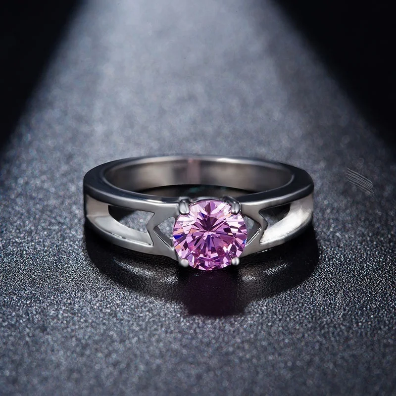 purple Женское Обручальное кольцо, обручальные кольца для женщин, нержавеющая сталь 316L, кубический цирконий, anillos mujer, 5 цветов, bague femme jewelr - Цвет основного камня: purple
