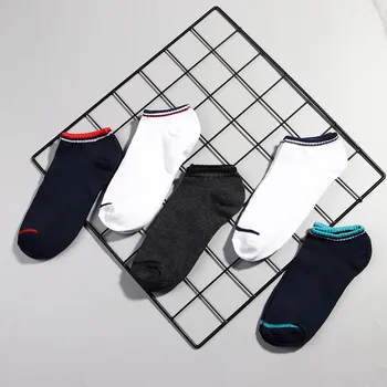 

Men Cotton Sports Ankle Socks Business Casual Solid Color Stripes Short Socks Male Fashion Breathable Socks Calcetines