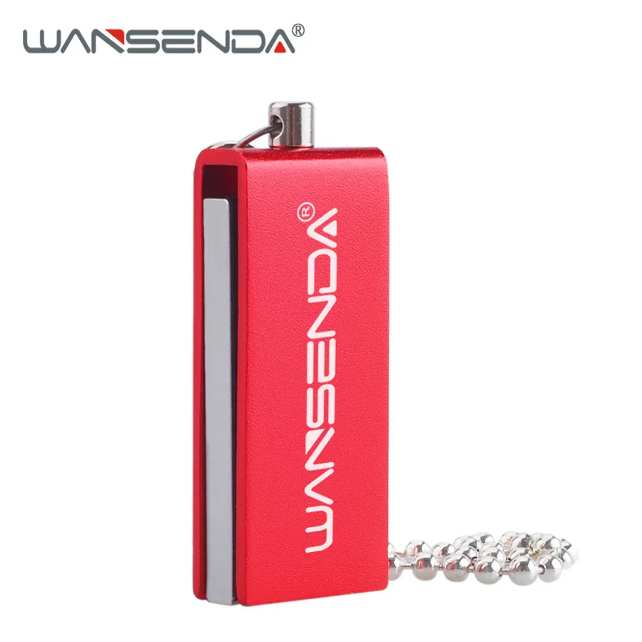 Вращающийся USB флеш-накопитель WANSENDA, водонепроницаемый флеш-накопитель, 4 ГБ, 8 ГБ, 16 ГБ, 32 ГБ, 64 ГБ, флешка, флеш-накопитель с цепочкой - Цвет: Красный