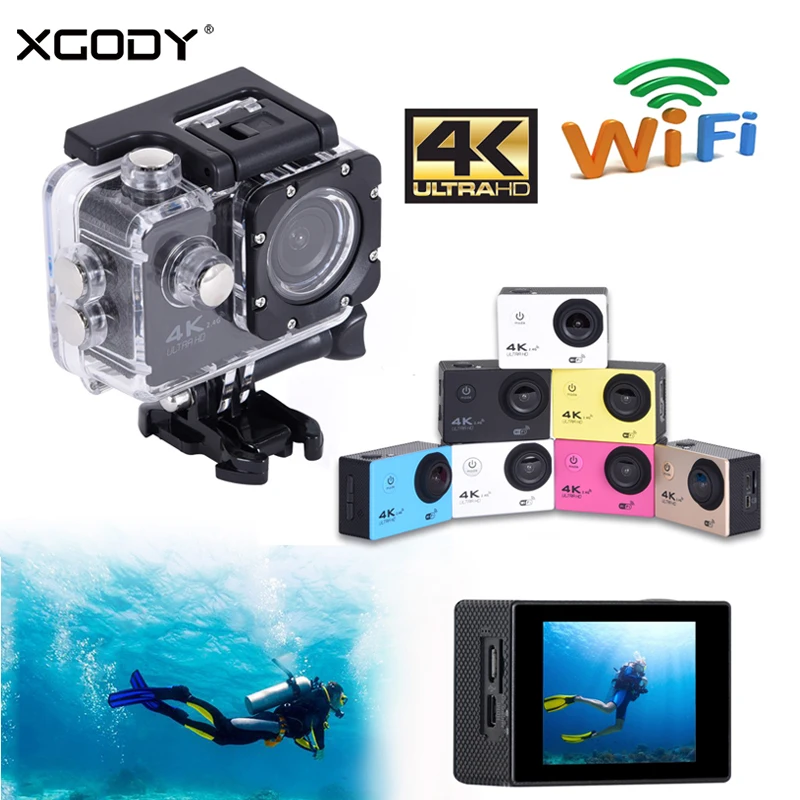 

XGODY H12R 2" Waterproof Sport DVR Camera Ultra HD 4K Camcorder Action Dash Cam Wifi Remote Control 1080P 170 Degree Wide Angle