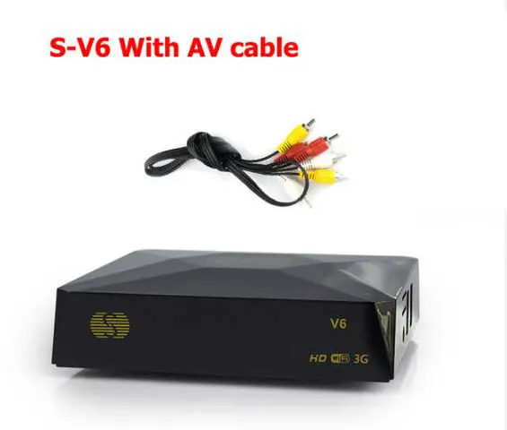 S-V6 DVB-S2 цифровой спутниковый ресивер с 2 usb-портами поддержка Xtream tv NOVA Wheel tv веб-ТВ Youtube USB Wifi Biss Key - Цвет: S-V6 AV Cable