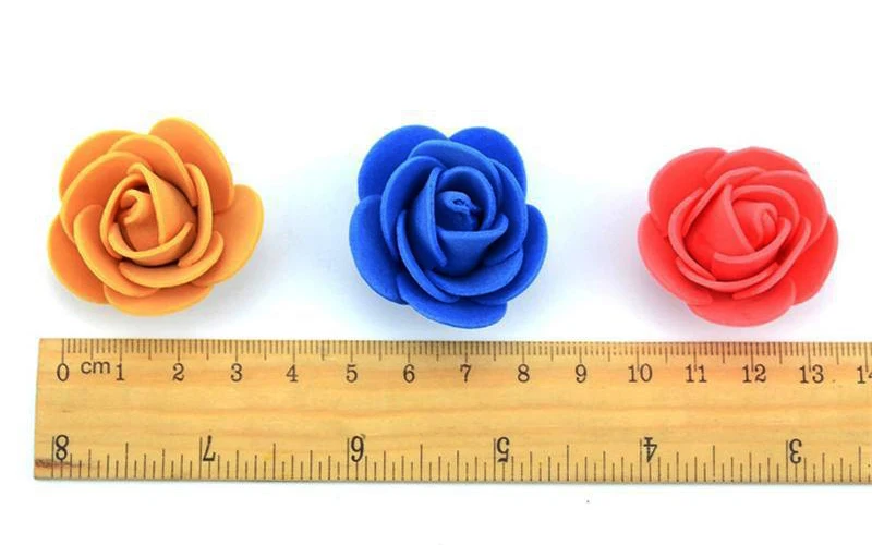 JAROWN Simulation 3.5cm PE Rose Foam Flower Head DIY Bear Accessories Wedding Candy Gift Box Garland Decoration Fake Flowers (35)