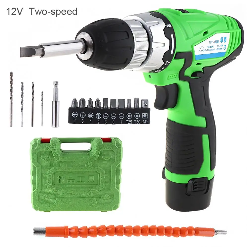 

AC110-220V Cordless 12V Rechargeable Lithium Handling Screws/Punching Electric Drill Tool with Batch Head and Flexible Shaft