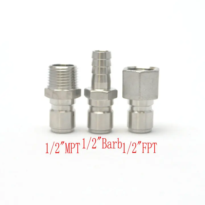 Stainless Male Quick Disconnect Set, Homebrew Fitting 1/2"MPT FPT Barb