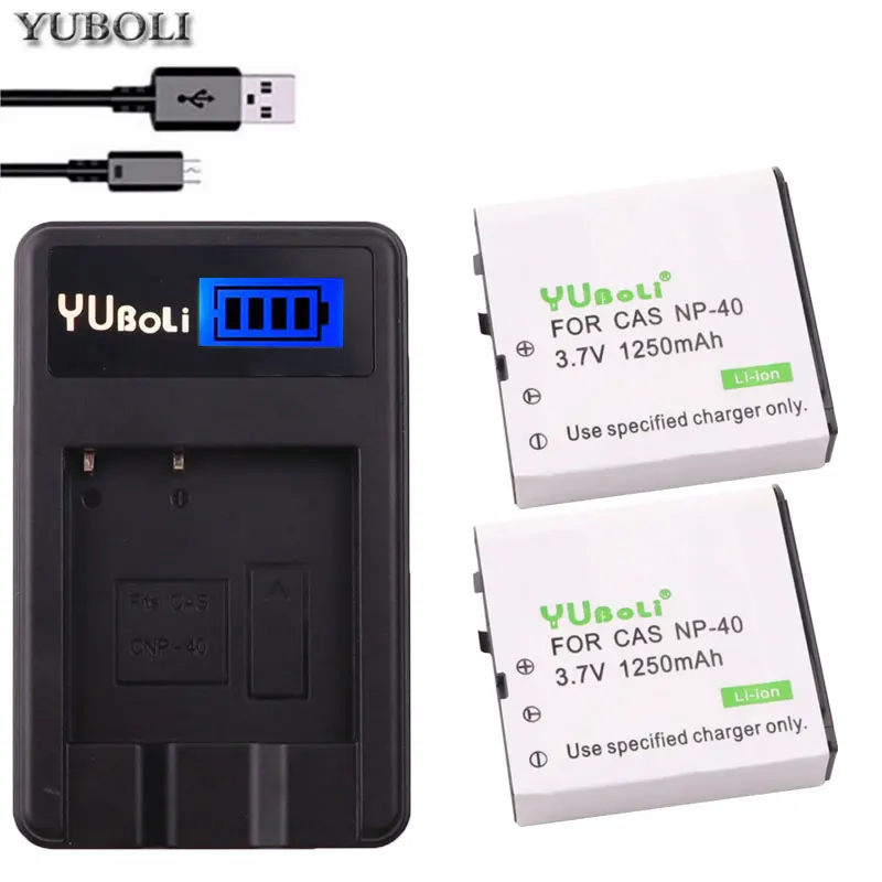Аккумулятор NP 40 NP40 для фотоаппарата + зарядное устройство USB с ЖК дисплеем Casio EX