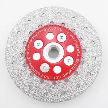 

SHDIATOOL 1pc Premium Quality M14 Thread Double Sided Vacuum Brazed Diamond Cutting & Grinding Disc Sawblade Diamond Wheel