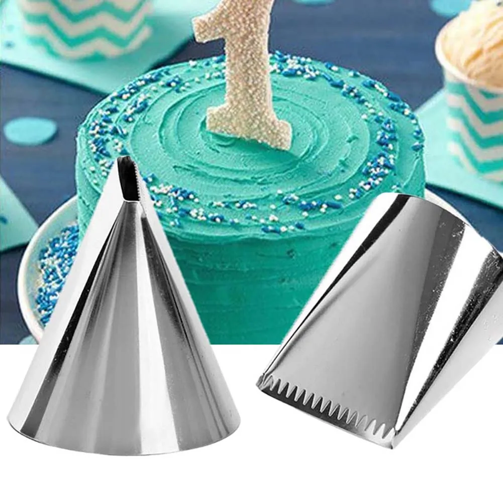 

Extra Large Stainless Steel Nozzle Icing Piping Nozzles Cream Cake Decorating Pastry Tip Fondant Cake Baking Accessoire Tools