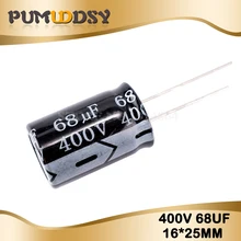 5 шт.; высокое качество; 400V68UF 16*25 мм 68 мкФ 400V 16*25 электролитический конденсатор с алюминиевой крышкой