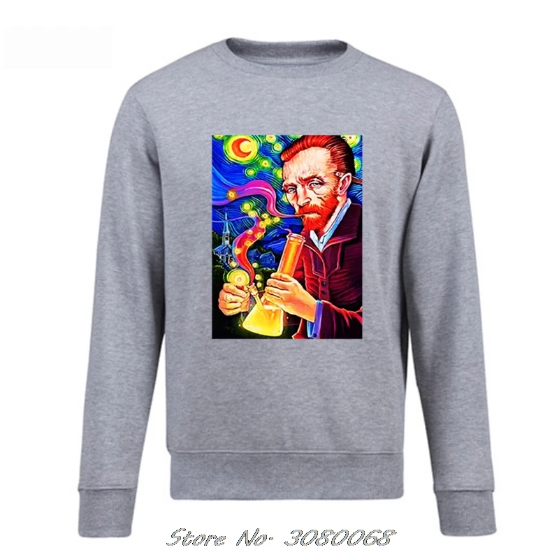 Bong Weed Eleven Vincent Van Gogh Bonnie Clyde Парижские толстовки мужские демисезонные флисовые
