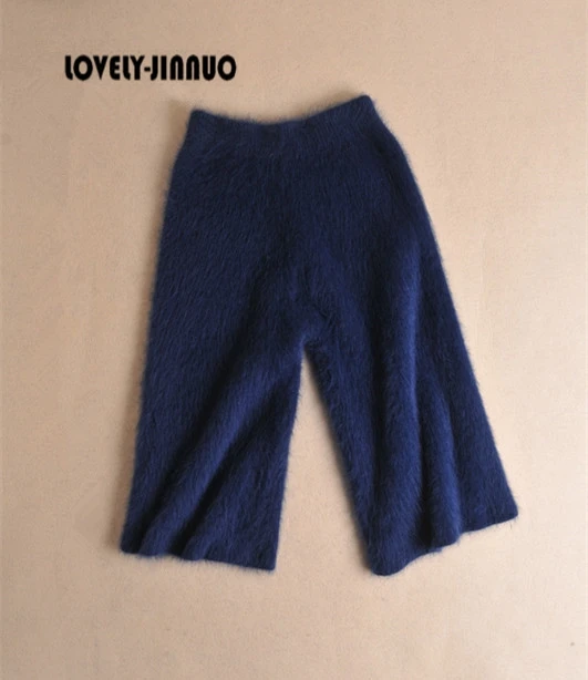 Стиль индивидуальные из плюша норки кашемировые брюки Широкие брюки до колена JN444