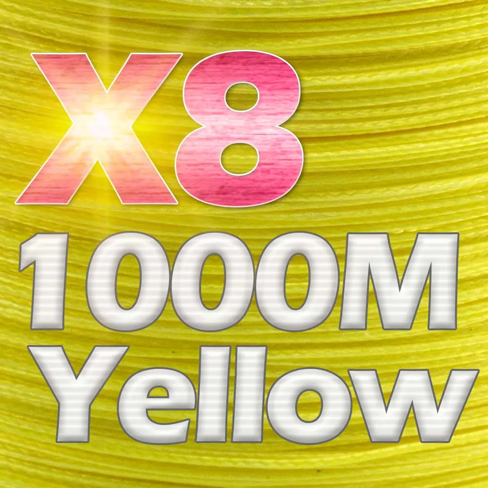 X8-1000M-Yellow JOSBY 300 м 500 м 1000 м 4 нити 8 нитей многоцветная ПЭ плетеная проволока многофиламентная супер сильная леска Новинка - Цвет: X8-1000M-Yellow
