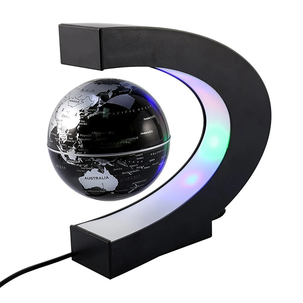  Electronic Magnetic Levitation Floating Globe World Map with LED Light Christmas Birthday Gift Home