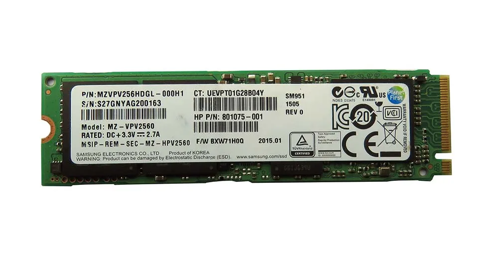 SM951 MZVPV256HDGL MZ VPV2560 256GB 2280 M.2 PCI Express