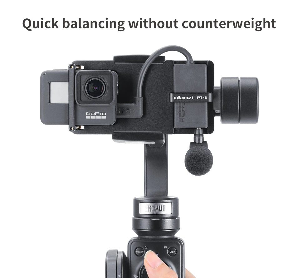 Ulanzi PT6 Vlog Gopro Adapter Plate with Mic Adapter for Gopro 7 6 5 JG Superstore