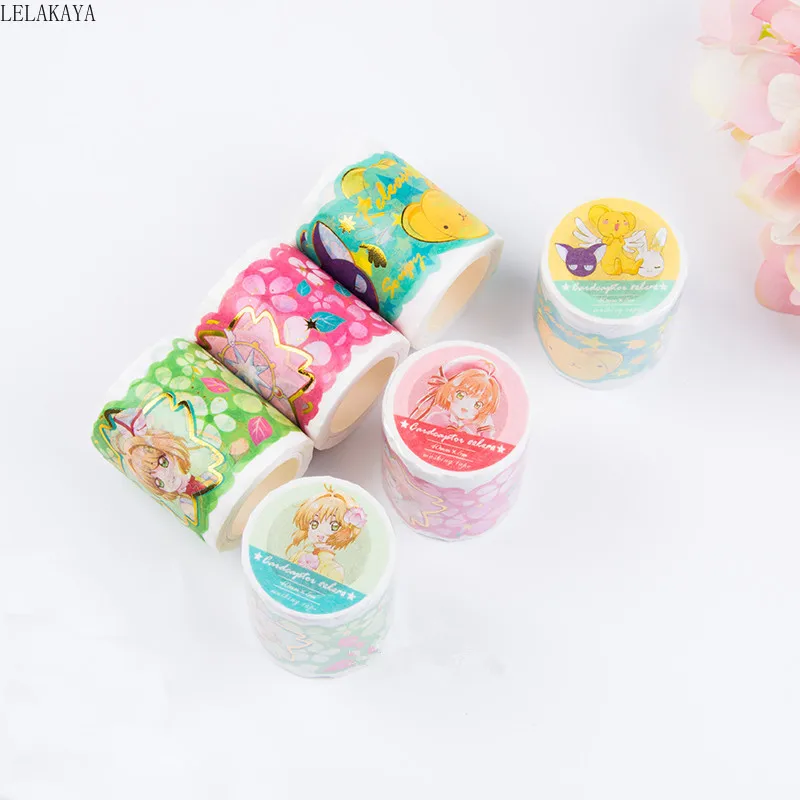 

Paper Card Captor Sakura Clear Card Creative Anime Action Figure Sheet Metal Kero Cartoon DIY Tape Stickers Book Adornment Doll