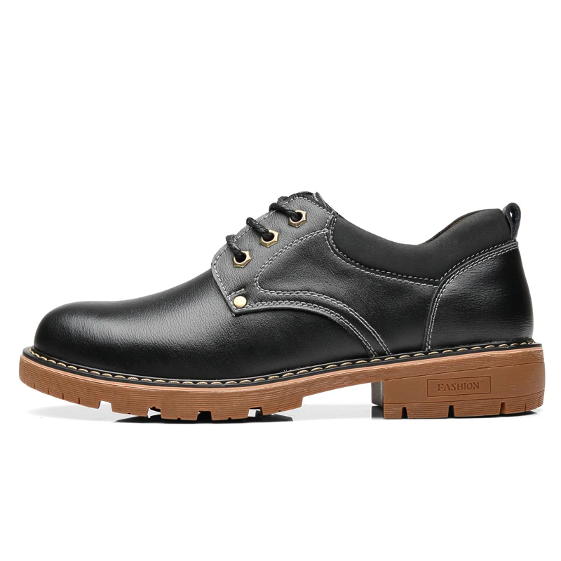 YIGER/Новая мужская рабочая обувь мужская повседневная обувь из натуральной кожи мужская обувь Martin на шнуровке мужская обувь для отдыха с низким верхом Нескользящая 281