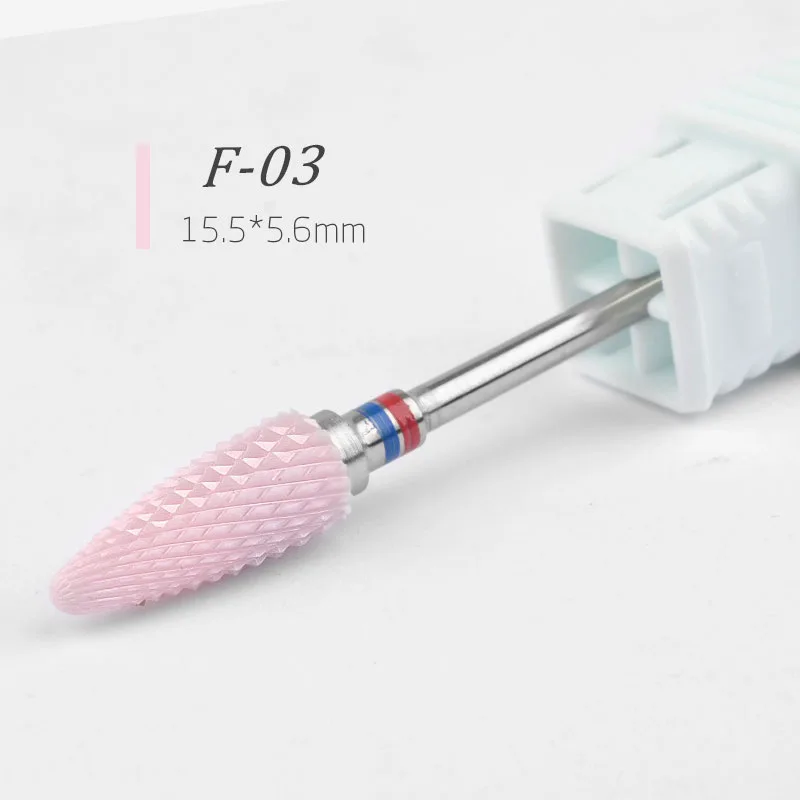 3/3" розовый керамический сверло для ногтей, электрическая вращающаяся пилка для ногтей, инструмент для дизайна ногтей, очиститель для ногтей, салонные биты, маникюрная машинка, аксессуары