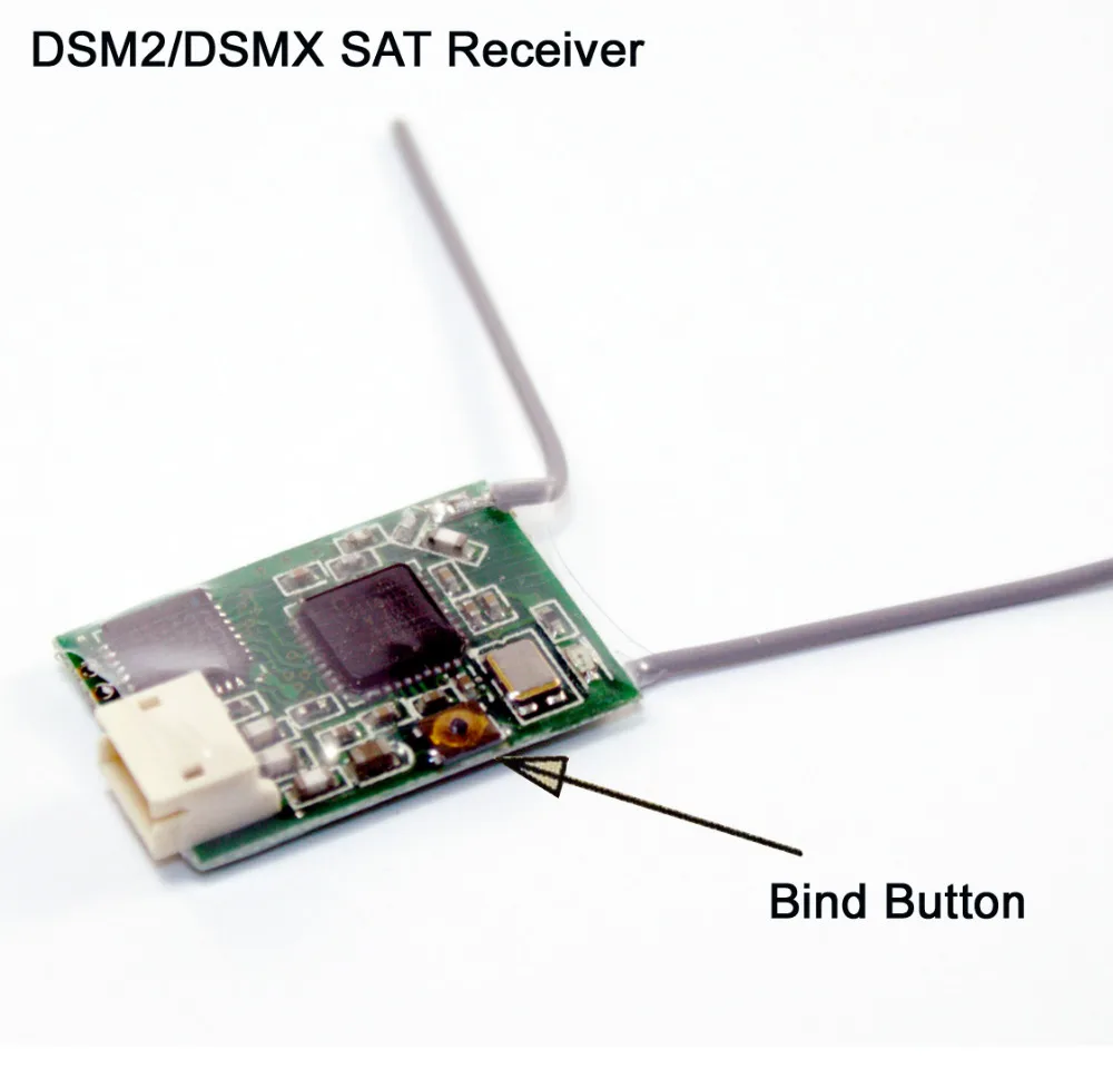 

DSM2/DSMX Compatible Satellite Receiver for DSM2/DSMX Radios Transmitter Rc Helicopters Rc Airplane and Micro Quadcopte