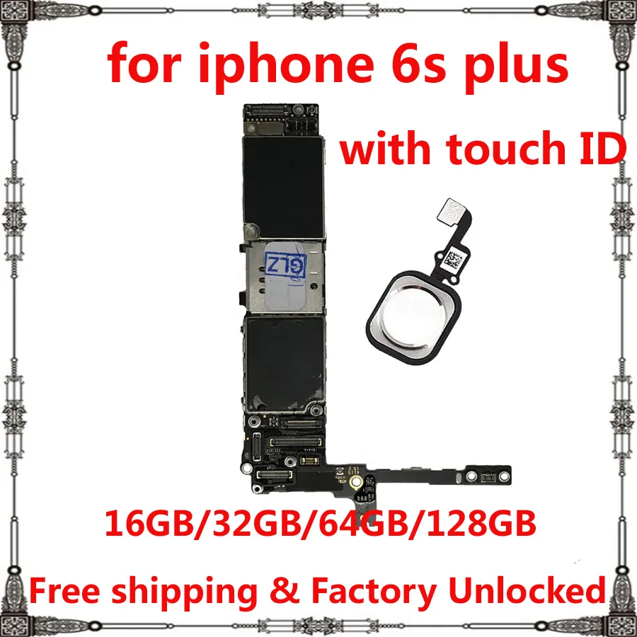 Оригинальная разблокированная материнская плата для iphone 6s plus 6sp с/без Touch ID 16 Гб 64