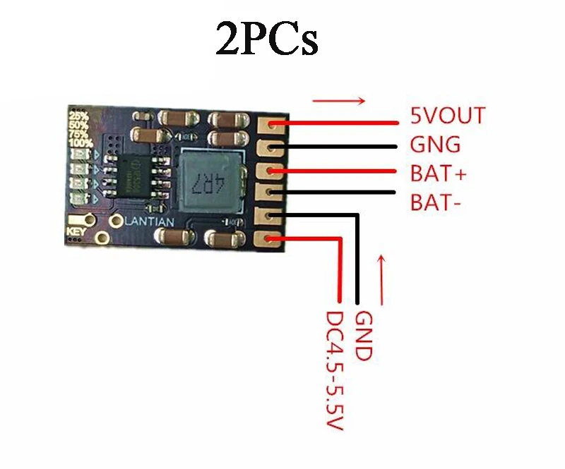 

Multifunction 2A 5V Charging/Discharging Module 3.7V/4.2V Lipo Voltage Step-up Portable Power Board Lipo Protection/Indicator