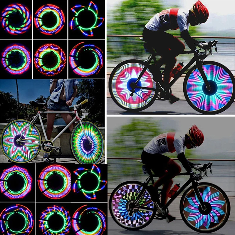 Bicycle Motorcycle Bike Tyre Tire Wheel Lights 32 LED Flash Spoke Li Q/ 