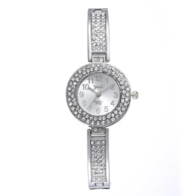 Брендовые роскошные часы с браслетом женские часы из розового золота Женские часы с бриллиантами Женские часы Relogio Feminino Reloj Mujer - Цвет: Серебристый