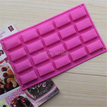 

20 Holes Rectangular Muffin Cake pan Soap silicone Mould, Chocolate Bar Silicone Mold 29.5*17.5*1.3cm 20pcs Free DHL/Fedex