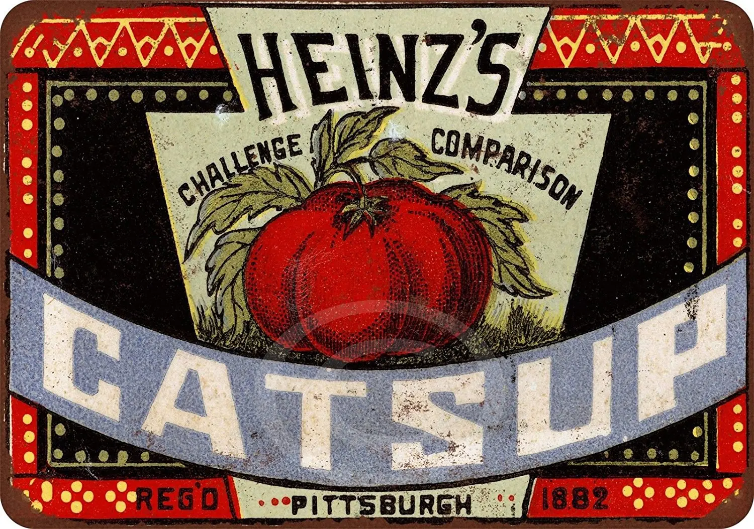 Vintage Home Decor Heinz's Catsup Retro Signs Vintage Metal Sign Wall