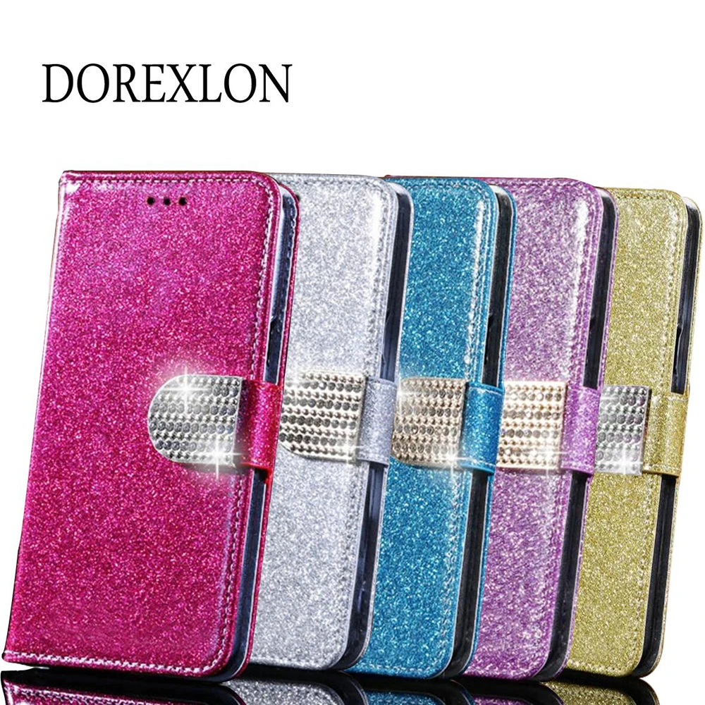 Luxury PU Leather Wallet Case For Samsung Galaxy 2/I9100/GALAXY SII Flip Cover Shining Crysta.Bling with Card Slot &amp Bling | Мобильные