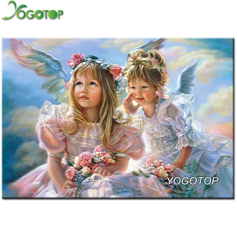 

Needlework DIY Diamond Painting Cross Stitch Home Decor Two angels Diamond Mosaic Pattern Full Square Diamond Embroidery VS352