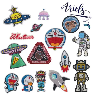 

1PCS Extraterrestrial Spaceship Embroidered Patch Cartoon Iron on Patches Jacket Garment Badge Nice Appliques Diy Accessory