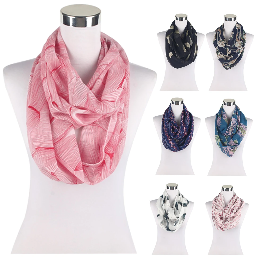 Hot Sale Women Scarf Print Chiffon Breathable Scarves Fashion Ring Wrap Shawls Beach Vocation ...