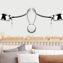 В красный горошек с выключателем ночник для спальни ванная комната зеркальные передние лампы 2 головки, материал: железо, E27, AC110-240V